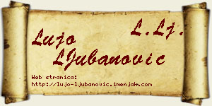 Lujo LJubanović vizit kartica